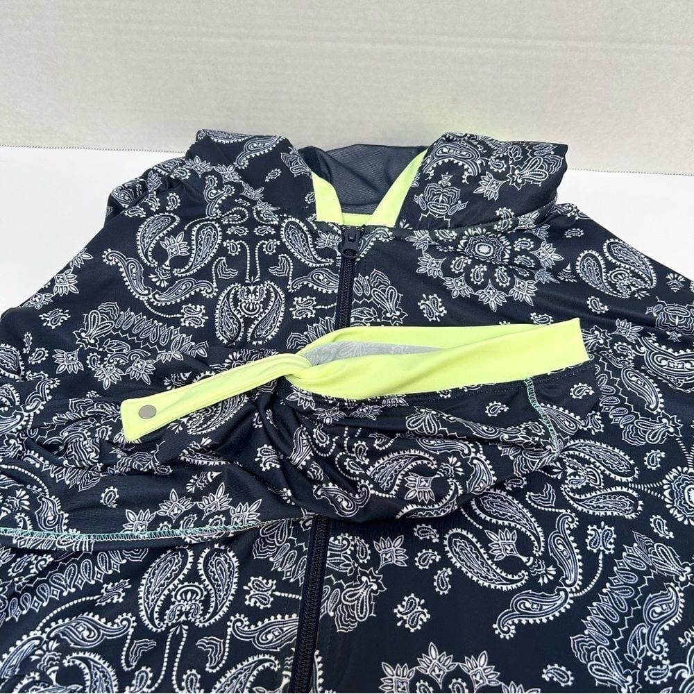 Lucky in Love x Bethanie Mattek-Sands NWT Paisley Navy Full Zip Hoodie Jacket XS
